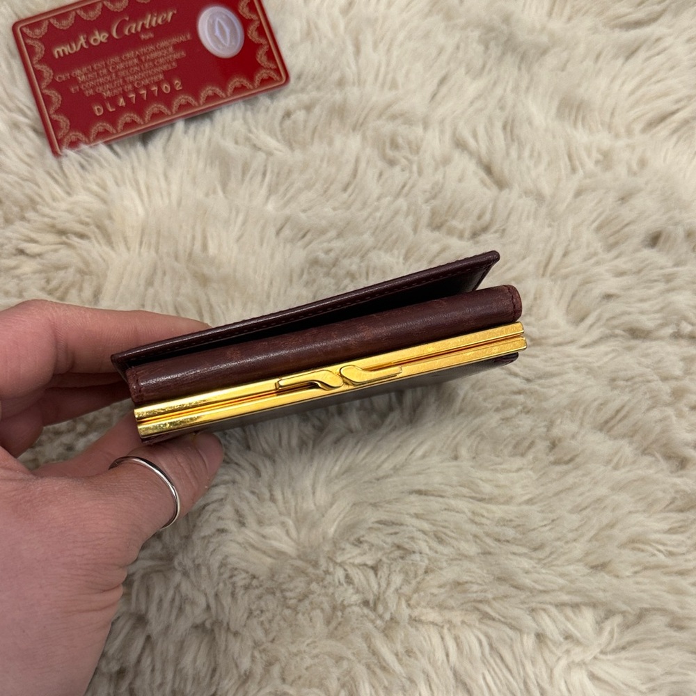 ✨Vintage Must de Cartier Bordeaux Leather Wallet✨ - Picture 12 of 15